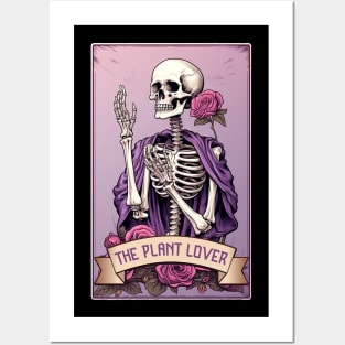 Halloween Plant Lover Skeleton Tarot Card Posters and Art